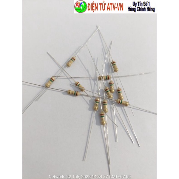 200 điện trở 1.5R 1R5 3k 3.9k 5.1k 7.5k 360k 390k 2M 3k9 5k1 7k5 1/4W tốt