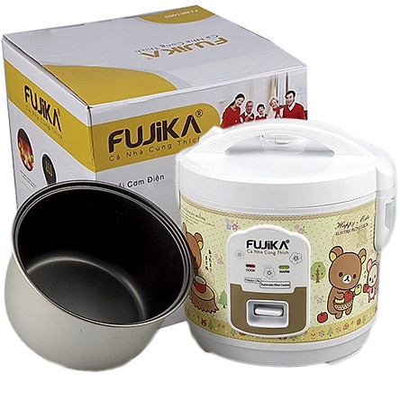 Nồi cơm điện Fujika FJ-NC1815 dung tích 1.8L công suất 700W nắp gài lồng men chống dính - Chính hãng BH 12 tháng