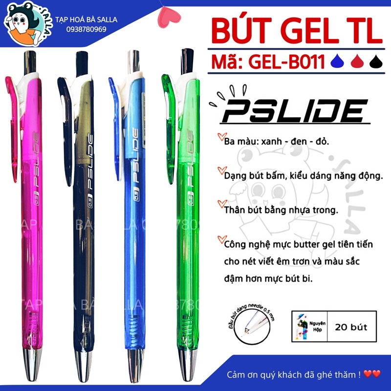 Bút Gel Màu Xanh - Đỏ - Đen TL ( GEL - B011 )