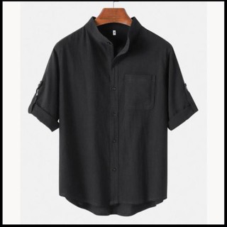 Áo sơ mi nam đũi nhật cổ trụ 6