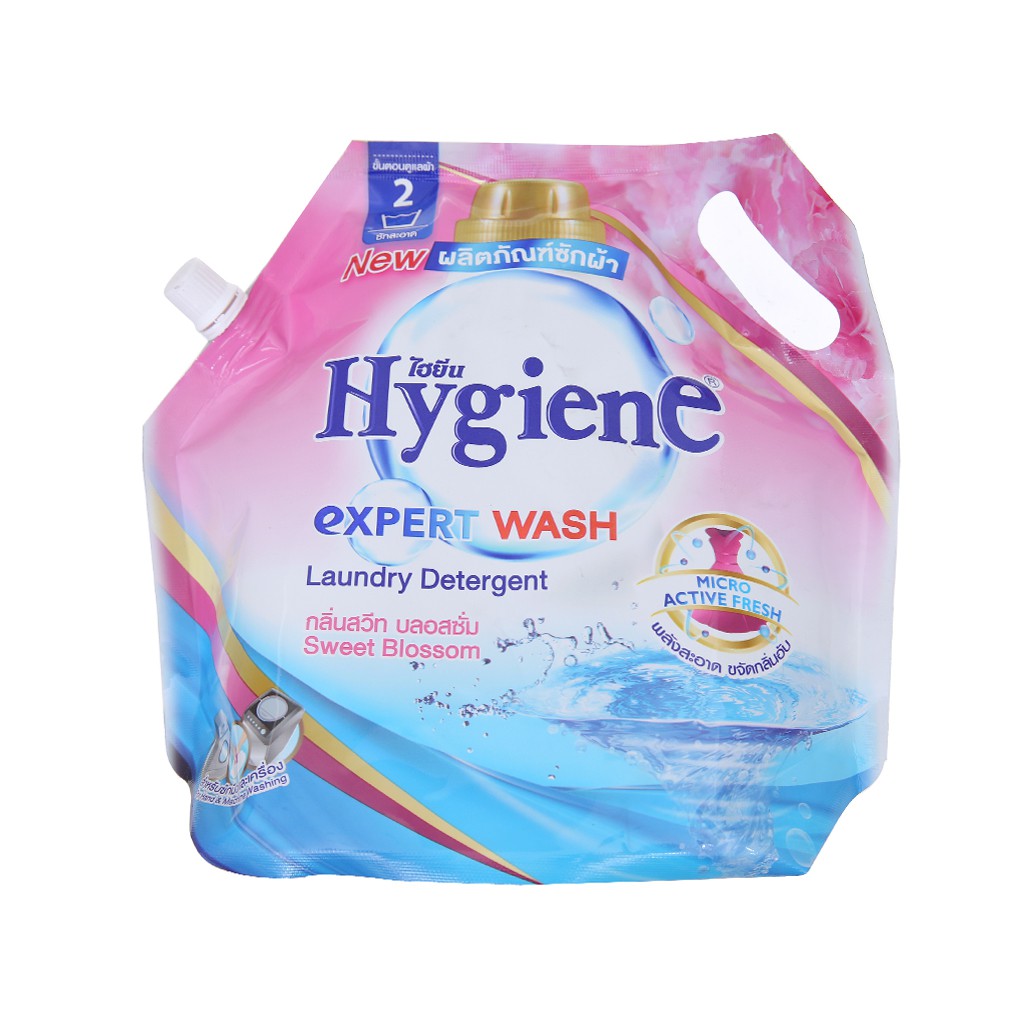 Nước giặt xả Hygiene hồng hương hoa nhẹ nhàng túi 1.8 lít