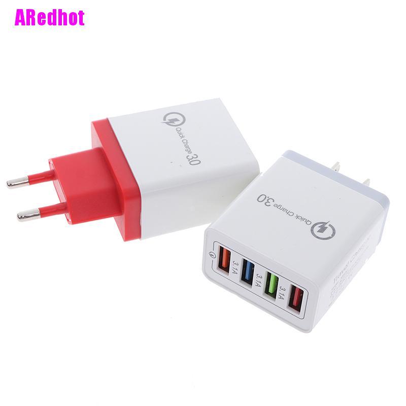 [ARedhot] 4 Ports travel charger 3a quick charge 3.0 usb charger fast charger adapter