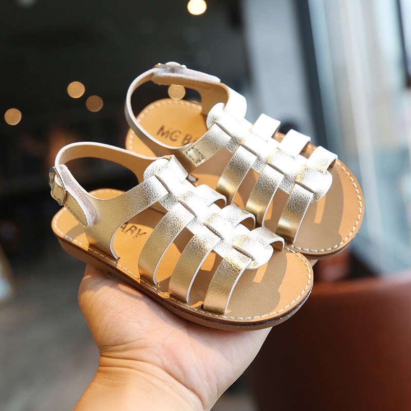 Dép bé gái - Giày sandal cho bé gái dép da PU siêu mềm phong cách Nhật Bản hãng MG Baby V531