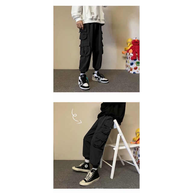 Quần Dài Thể Thao Nhiều Túi Phong Cách Nhật Bản Cho Nam (S-3Xl)