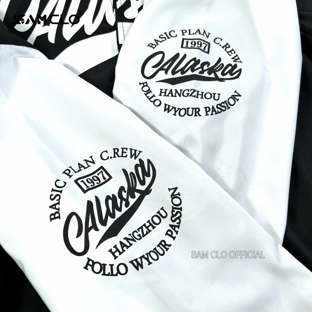 Áo khoác dù bomber 2 lớp nam nữ SAM CLO phong cách bóng chày form rộng unisex mặc cặp - couple in chữ ALASKA