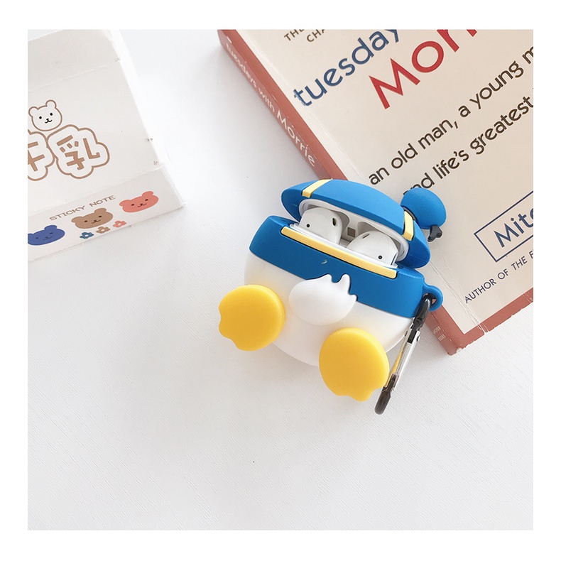 Vỏ Bảo Vệ Hộp Sạc Tai Nghe compatible AirPods Pro compatible AirPods 2/Pro/ compatible AirPods2 Bằng TPU Họa Tiết Hoạt Hình Vịt Donald Daisy Dễ Thương