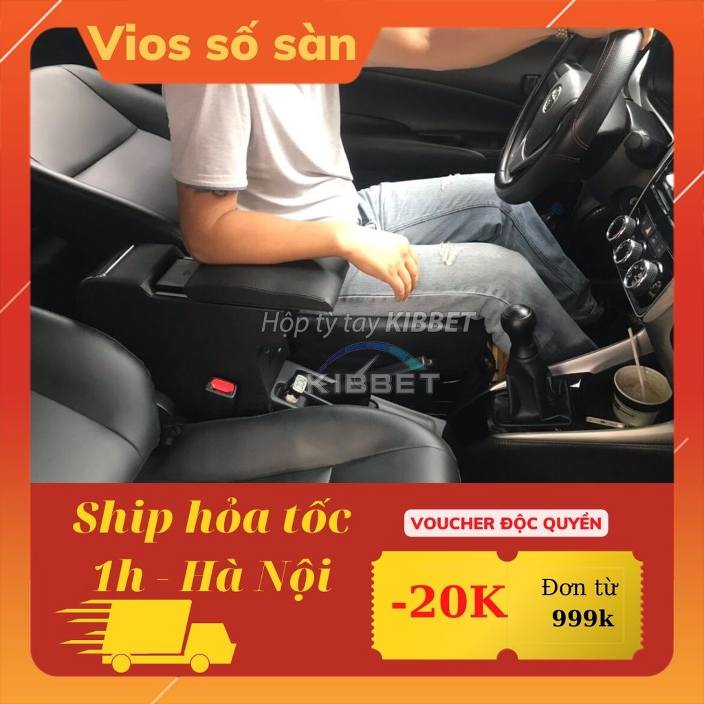 Hộp tỳ tay Vios 2020 Kibbet – Bệ tỳ tay không khoan vít loại 1490 phụ kiện ô tô chuẩn theo xe