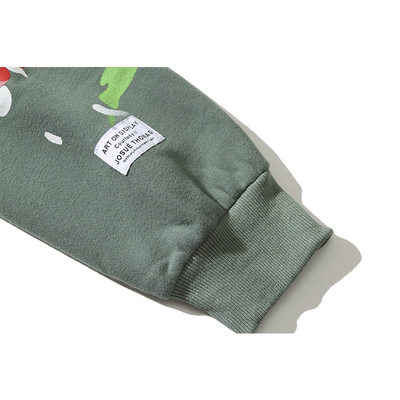 Gallery Áo Hoodie Lông Cừu Họa Tiết graffiti Vẽ Tay Phong Cách Đường Phố Mỹ