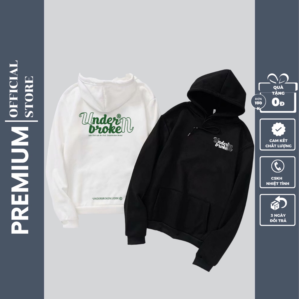 Áo hoodie nam nữ kiểu dáng unisex in hình underbroken chất nỉ form rộng