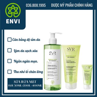 Sữa rửa mặt SVR, sữa rửa mặt cho da dầu mụn 400ml