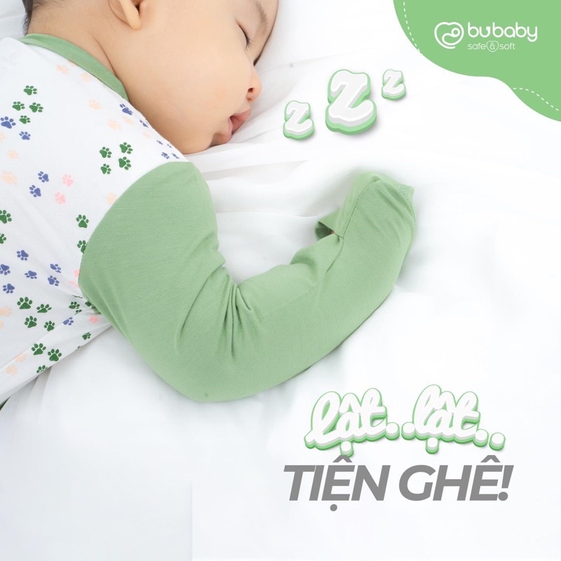 Body cài vai dài tay Bambus Puppie Bu Baby dành cho bé trai bé gái từ sơ sinh mềm mại kháng khuẩn.