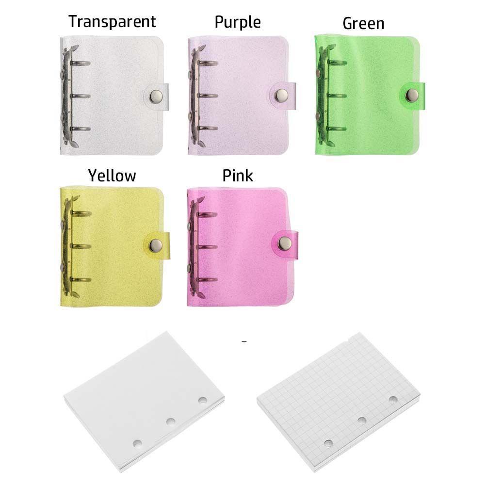 Vỏ Bọc Sổ Tay / Tài Liệu Mini 3 Lỗ Họa Tiết Chiếc Lá Màu Hồng Xinh Xắn