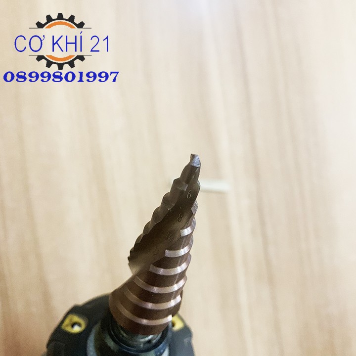 Mũi Khoan Inox, Sắt, Nhôm... Mũi Khoan Tháp 4-20mm Siêu Cứng chuôi tròn