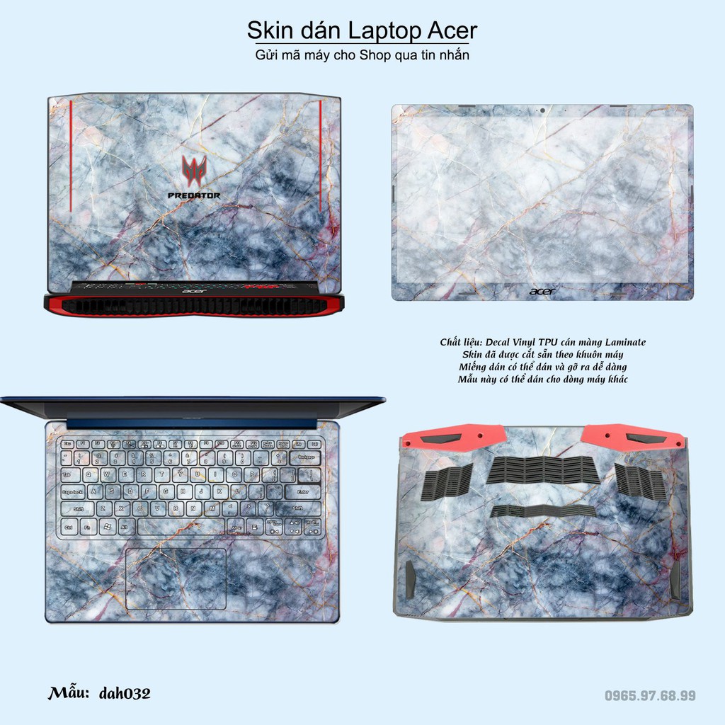 Skin dán Laptop Acer in hình vân đá _nhiều mẫu 2 (inbox mã máy cho Shop)