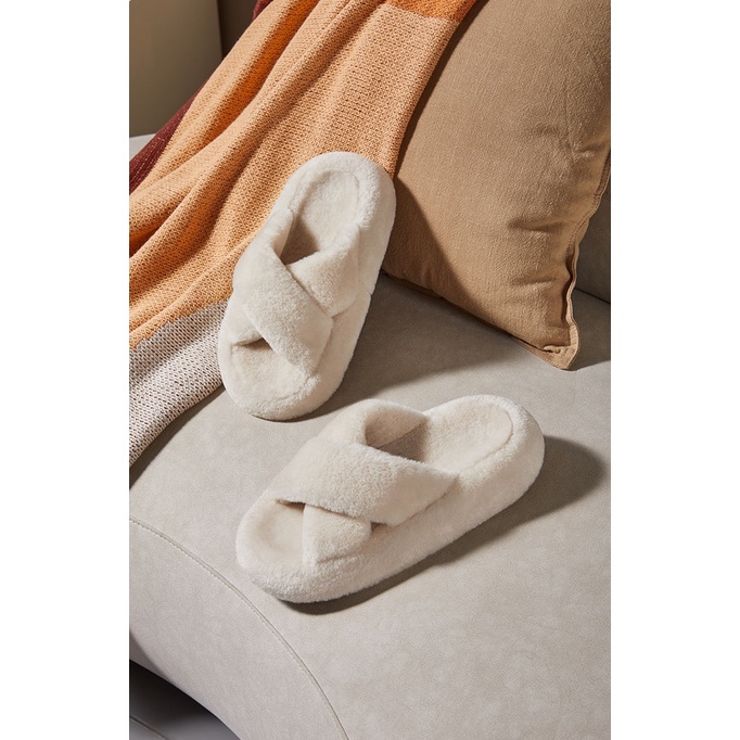 Dép đi trong nhà Posee PS7203W bằng bông chống trượt phong cách thu đông chất lượng cao cho nữ