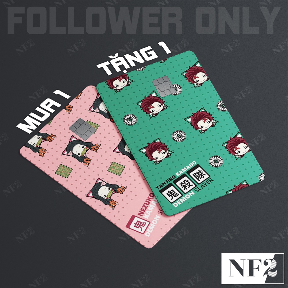 ICONS DEMON SLAYER - Decal Sticker Thẻ ATM  Miếng Dán Trang Trí NF2 Card
