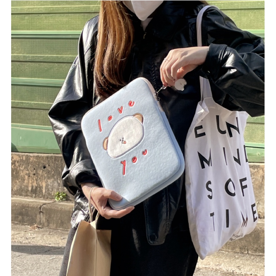 Túi Đựng Laptop / Máy Tính Bảng Họa Tiết Hoạt Hình Kiểu Hàn Quốc Chất Lượng Cao