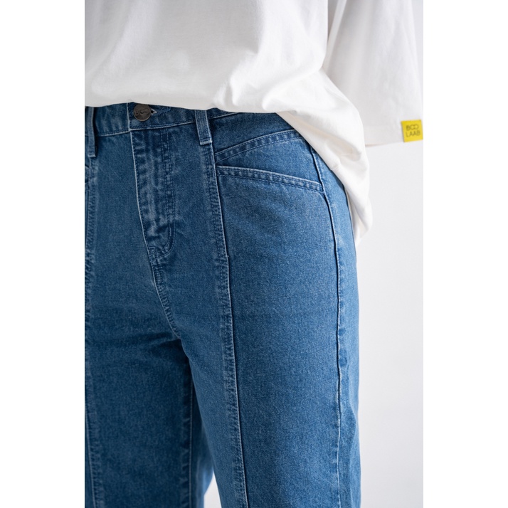 Quần Jean BOO Nữ Dáng Straight Phối Ly Quần Tôn Dáng