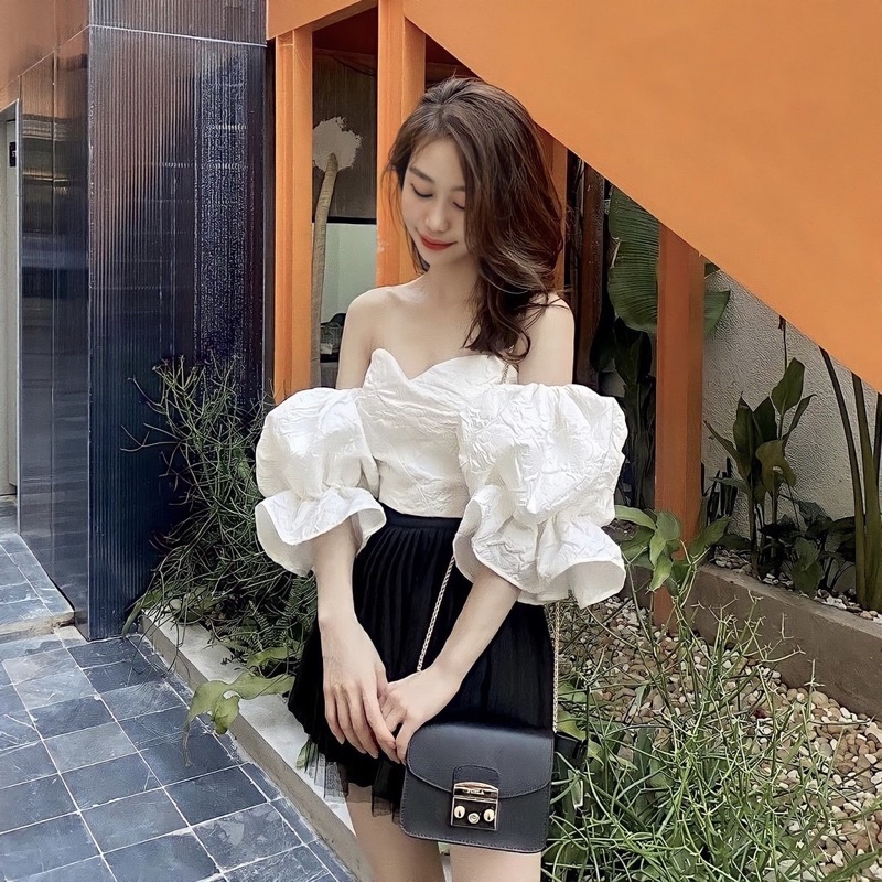 ÁO TRỄ VAI TAY BỒNG XINH CÓ MOD NGỰC M44