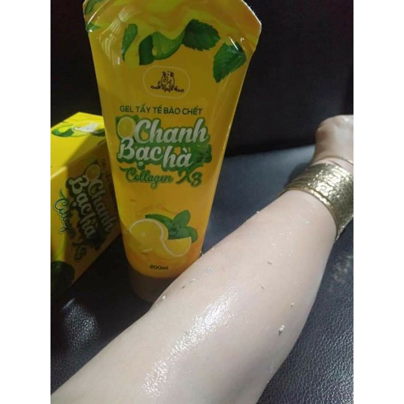 GEL TẨY TẾ BÀO CHẾT COLLAGEN X3 HƯƠNG CHANH BẠC HÀ 200ML