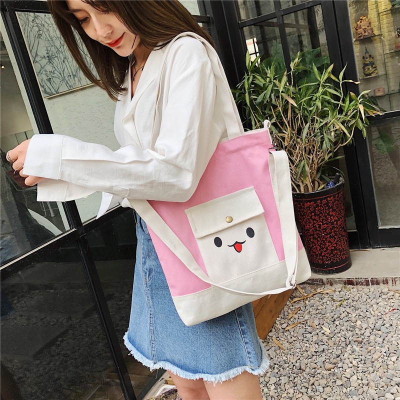 Túi Tote Đeo Chéo Mặt Pet Cười Xinh Xắn M630 - LoanTay