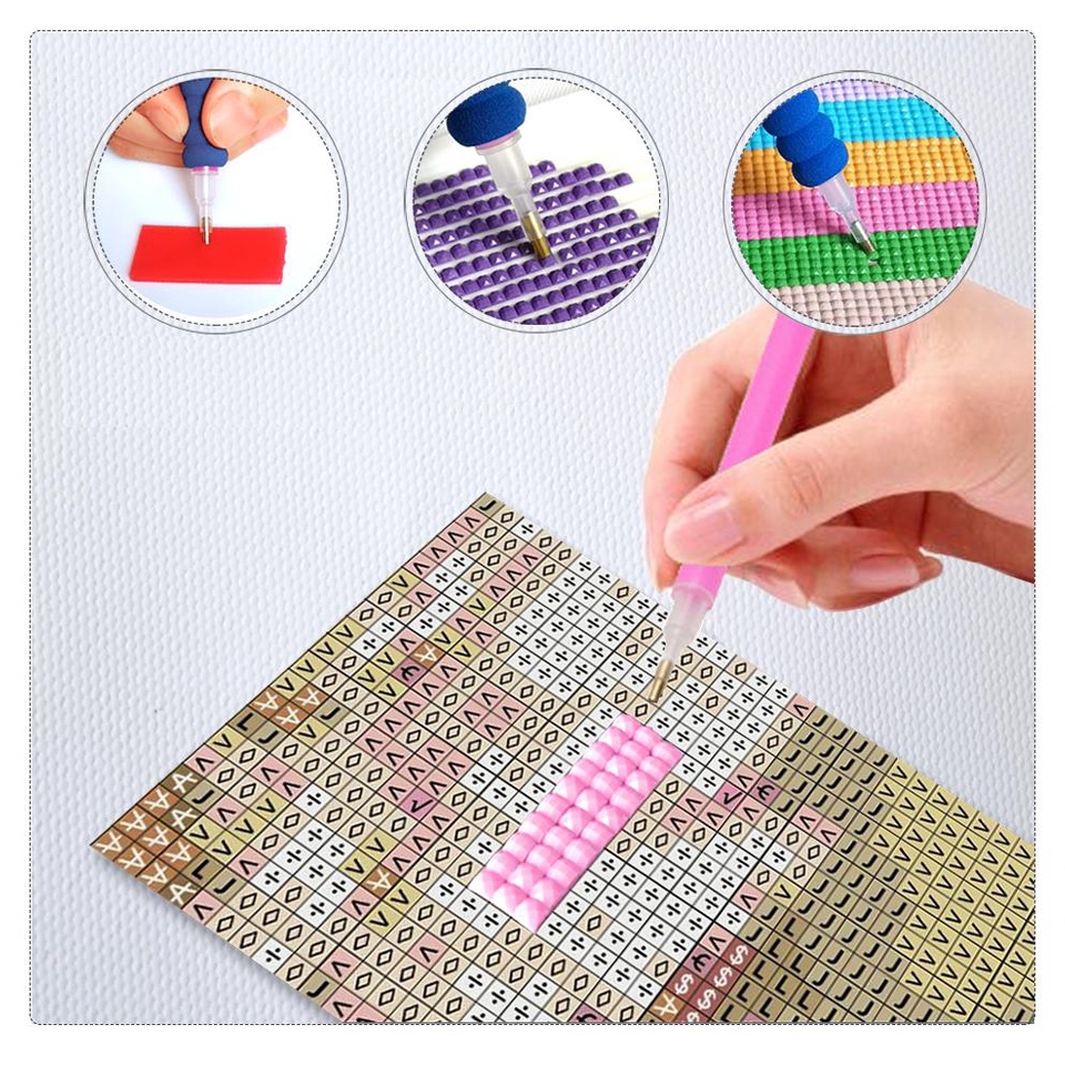 Bộ Tranh Đính Đá 5D Tự Làm 30×40Cm Hình Pháo Hoa Xinh Xắn Trang Trí Nhà Cửa