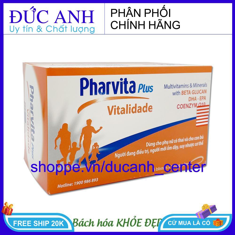 Viên uống Pharvita Plus Vỉ 60 viên  bổ sung vitamin tổng hợp bồi bổ cơ thể, tăng cường sức đề kháng