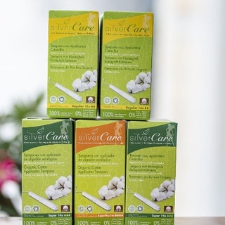 Băng vệ sinh tampon hữu cơ 2,3 giọt có cần đẩy & không cần đẩy silvercare.