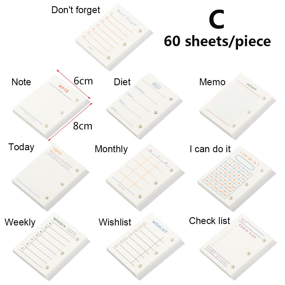 Sổ Tay Ghi Chú/Nhật Ký 3 Lỗ 60/80 Tờ Thiết Kế Nhỏ Gọn Tiện Dụng