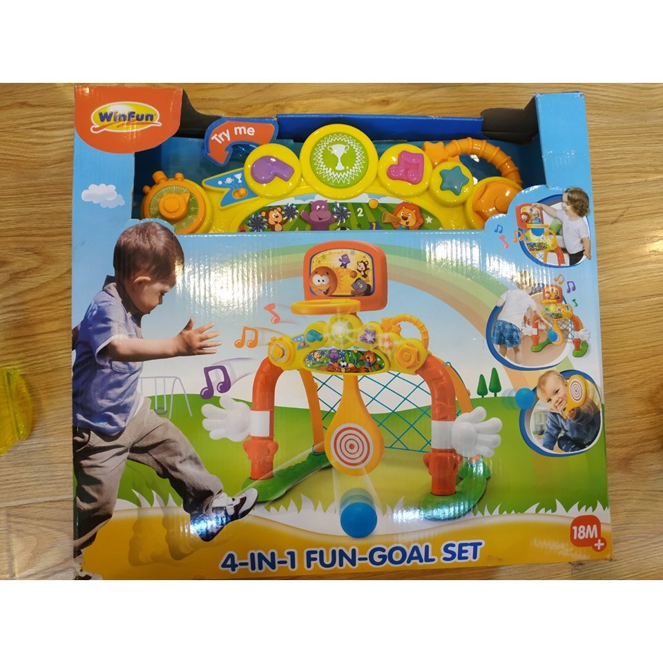 &lt;RẺ VÔ ĐỊCH&gt; Cột lưới ném/thả bóng 4in1 Winfun 6001 chính hãng