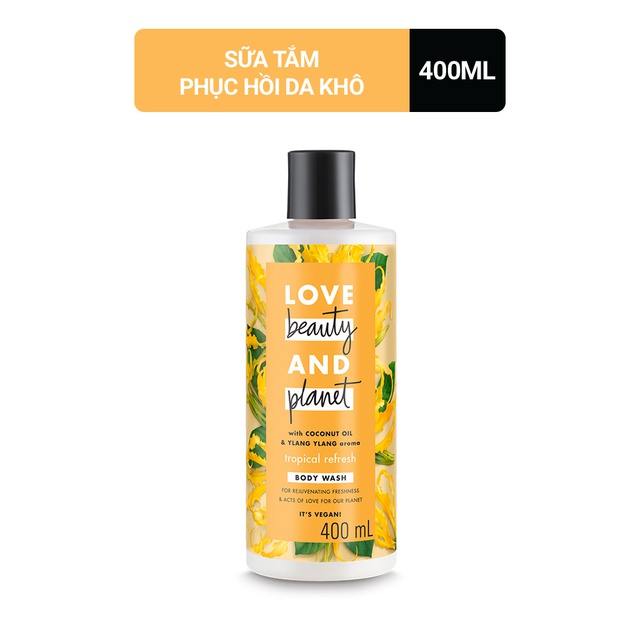 Sữa Tắm LOVE BEAUTY & PLANET lưu hương nồng nàn Tropical Refresh với 100% tinh dầu ngọc lan tây 400ml | BigBuy360 - bigbuy360.vn
