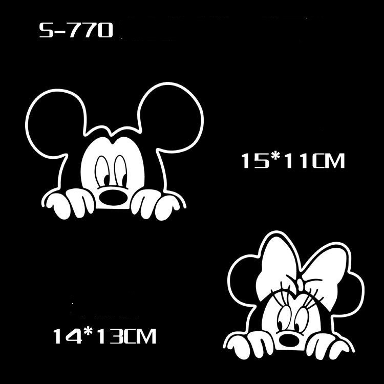 Sticker Dán Trang Trí Xe Hơi Hình Mickey Minnie