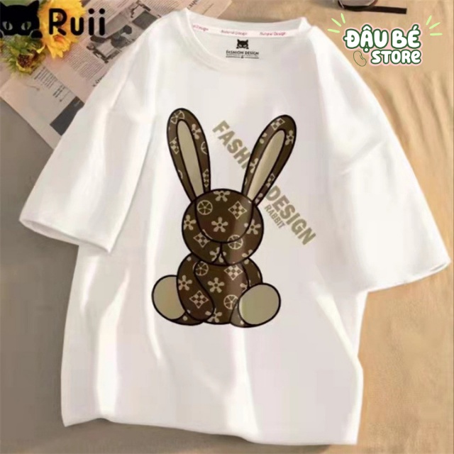 Áo Phông Form Rộng Tay Lỡ Nam Nữ Ulzzang - Áo Thun Unisex Năng Động Hoạ Tiết Con Thỏ Dễ Thương Chất Mát - Daube - A037