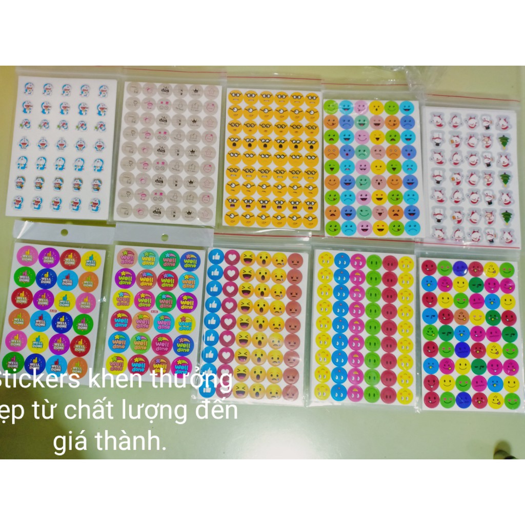 Combo 10 túi Sticker khen thưởng