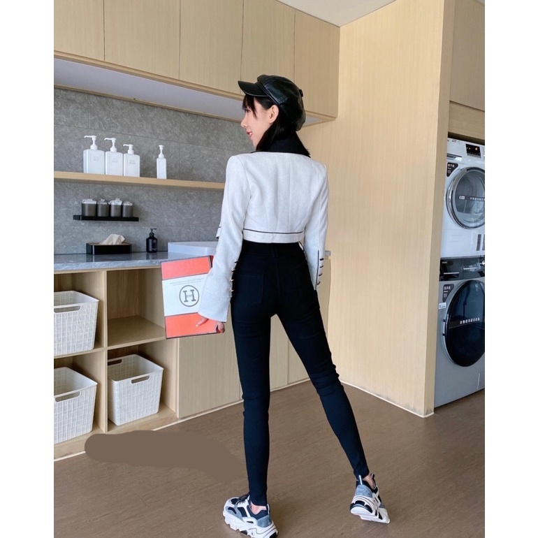 Quần jean nữ ôm lưng cao ZENA cạp cao 2 khuy vải co giãn đẹp Q026