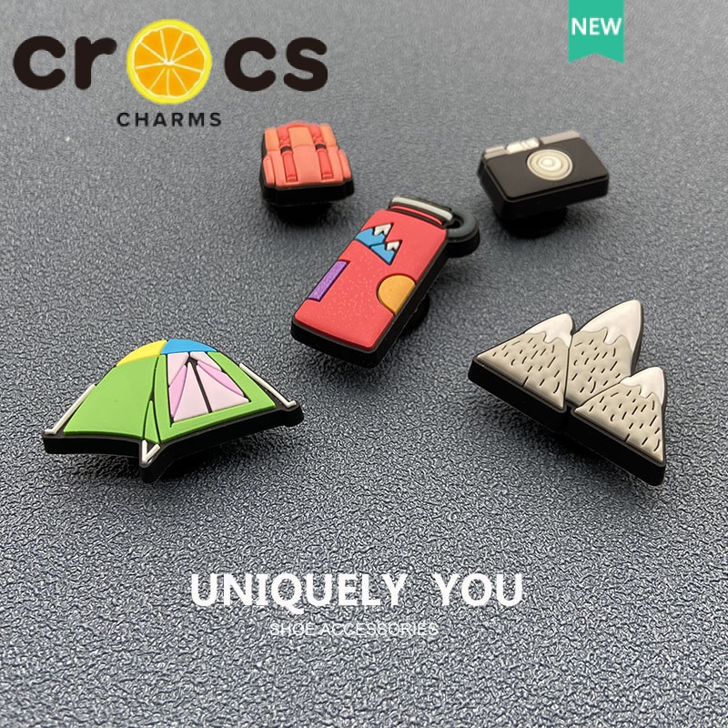Crocs Phụ Kiện Trang Trí Giày crocs Họa Tiết Hoa Cho Dòng Cắm Trại DIY jibbitz