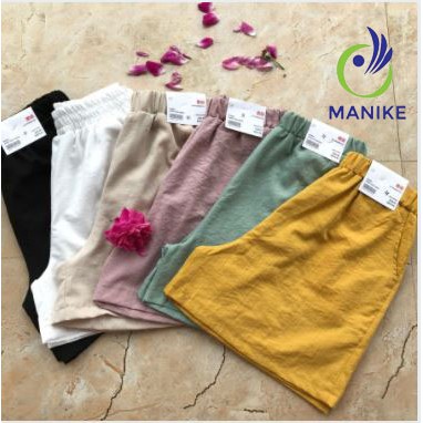 Quần đùi Shorts Nữ Cạp Chun Chất Đũi Hàng Cao Cấp Túi Zip Sịn Sò