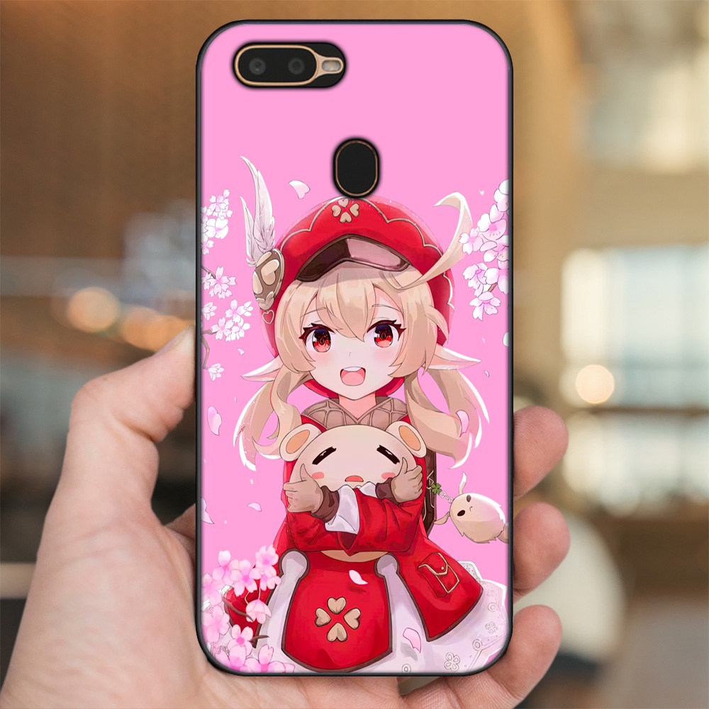 Ốp lưng Oppo A5S, A7, A12, F9 viền đen in hình Klee Genshin Impact