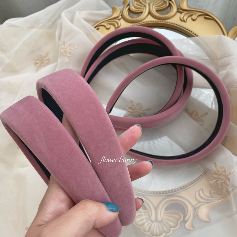 Băng đô cài tóc bằng nhung 3.5cm phong cách cổ điển thanh lịch cho nữ
