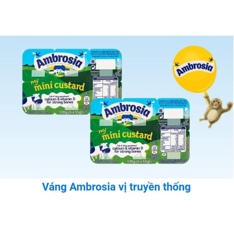 VÁNG SỮA AMBROSIA CỦA ANH HŨ 150G/ VỈ 6 HŨ 55G