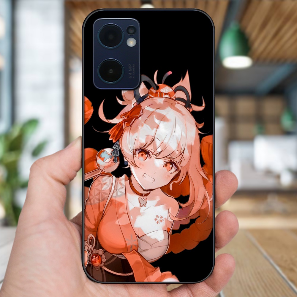 Ốp lưng Oppo Reno 7 5G viền đen in hình Yoimiya Genshin Impact
