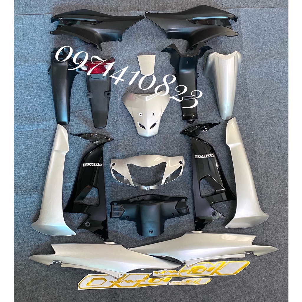 Bộ Vỏ Nhựa Wave Alpha 100 - Wave 50cc - Wave Rs ( kèm tem ) MÀU ĐỘ