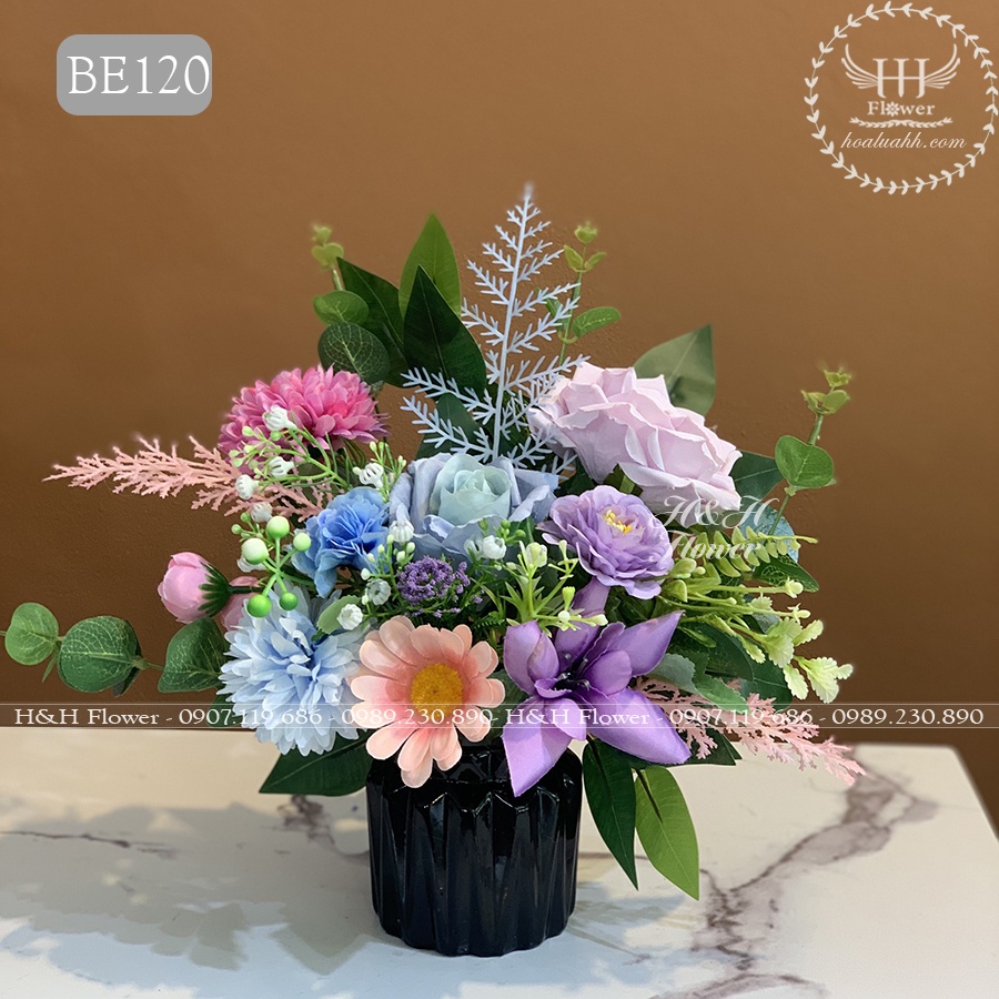Bình Hoa Để Bàn Nhỏ Xinh Cắm 1 Mặt   - HOA LỤA CAO CẤP GIÁ RẺ
