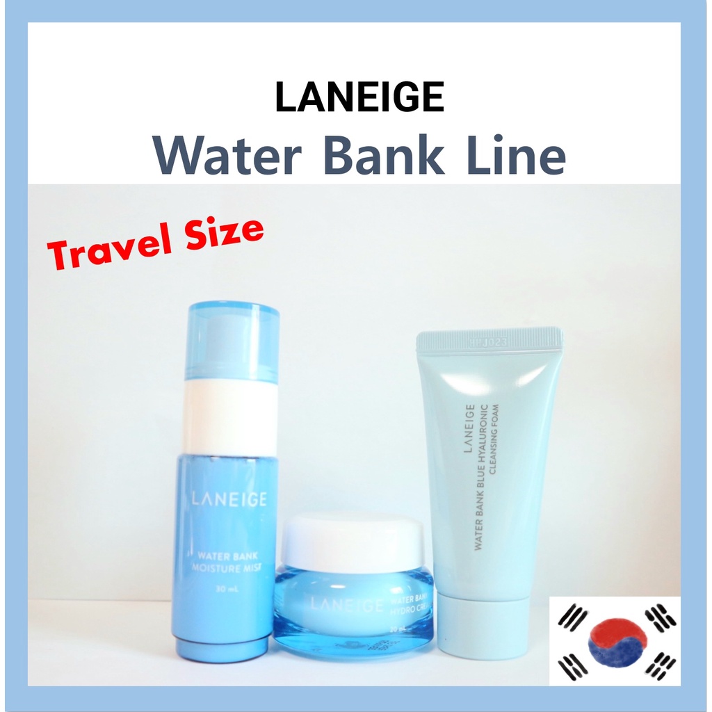 Water Bank hydro cream 20ml Water Bank moisture mist 30ml Water Bank blue hyaluronic cleansing foam 30g Kem Dưỡng Ẩm Làm Sạch Da LANEIGE 20ml 30ml