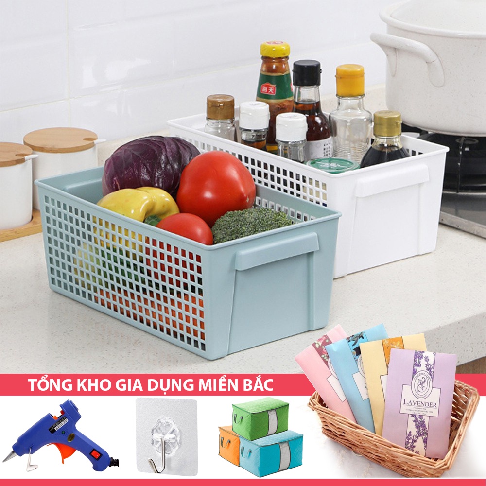 [Tổng Kho Sỉ] Khay NHỰA LƯỚI J8 Đựng Hàng Hóa, Giá Rổ Đựng Đồ Đạc - Chất Đẹp - Cứng Cáp - Giỏ Dài 28Cm