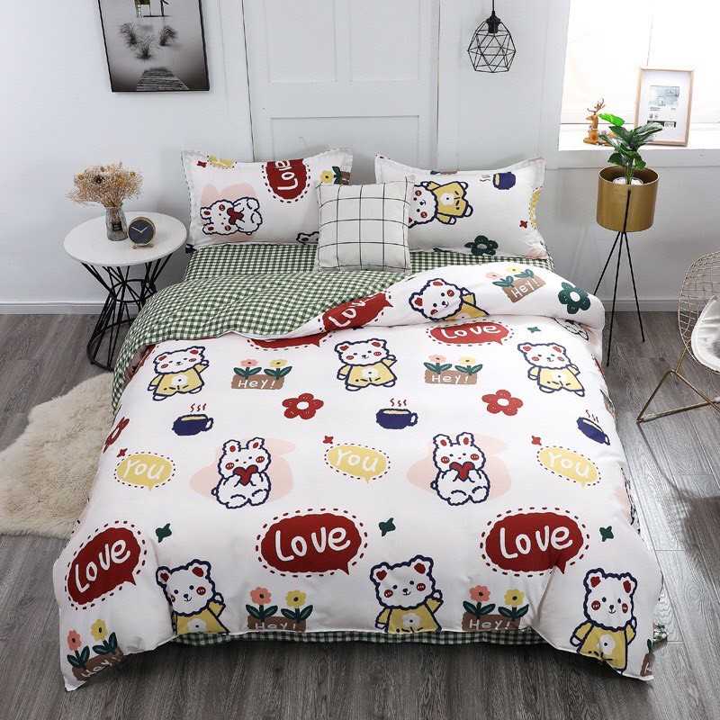 Set 5 món chăn ga cotton poly