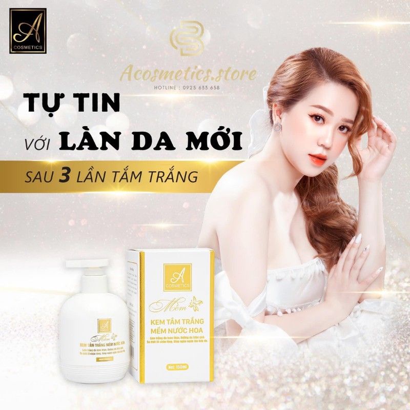 Kem tắm trắng body mềm nước hoa Acosmetics 2021 sẵn