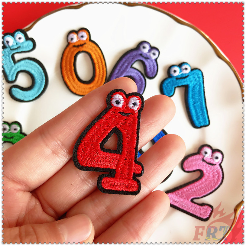 ✿ Sticker Ủi Thêu Hình Con Số Nhiều Màu Sắc ✿ 1 Sticker Ủi Thêu Hình Nhân Vật Hoạt Hình Ngộ Nghĩnh