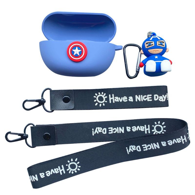 Bộ hộp đựng tai nghe Bluetooth không dây Silicon Họa Tiết Hoạt Hình Cho Sony Wf-Sp800N kèm dây đeo