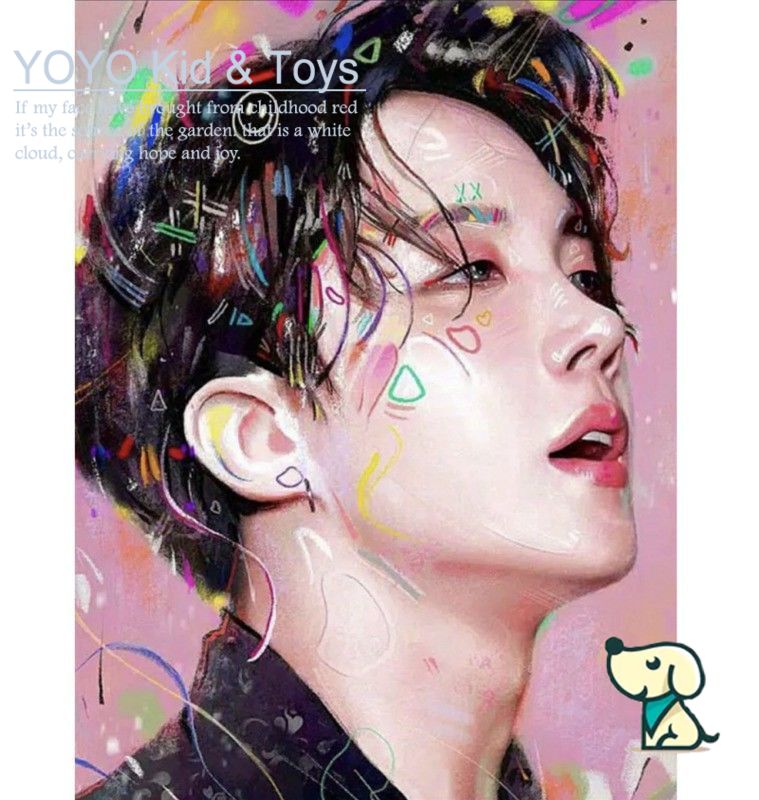 Bộ tranh sơn dầu số hoá hoá 40x50cm tự làm họa tiết thành viên BTS P4050